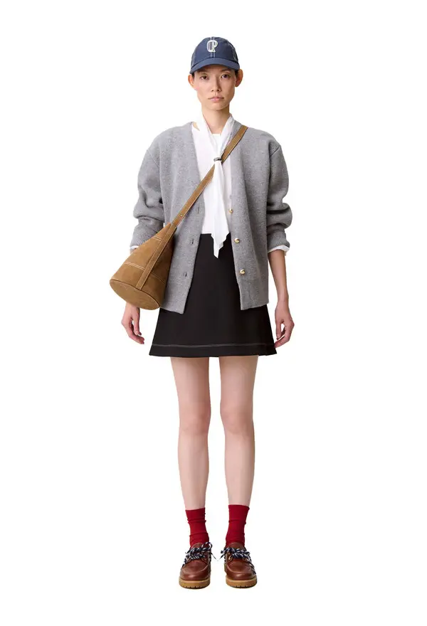 Contrast Stitch Straight Skirt 1 Image