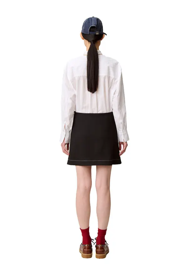 Contrast Stitch Straight Skirt 2 Image