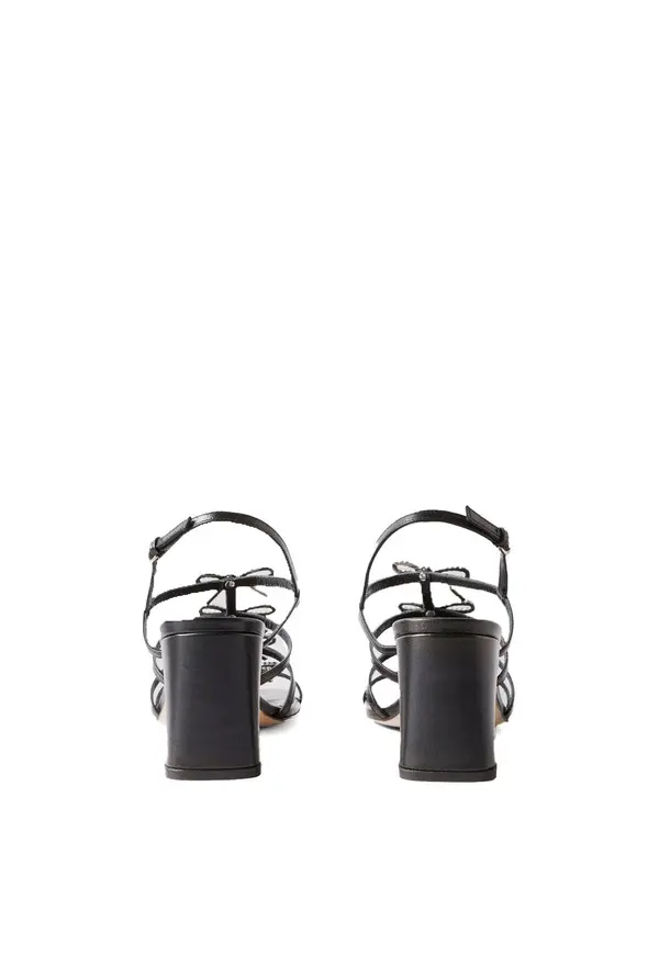 Jewelled Leather Heeled Sandals 2 Image