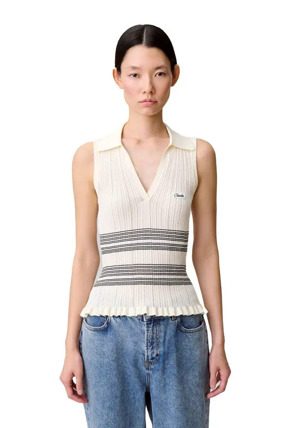 Sleeveless Fine Knit Top 1 Image