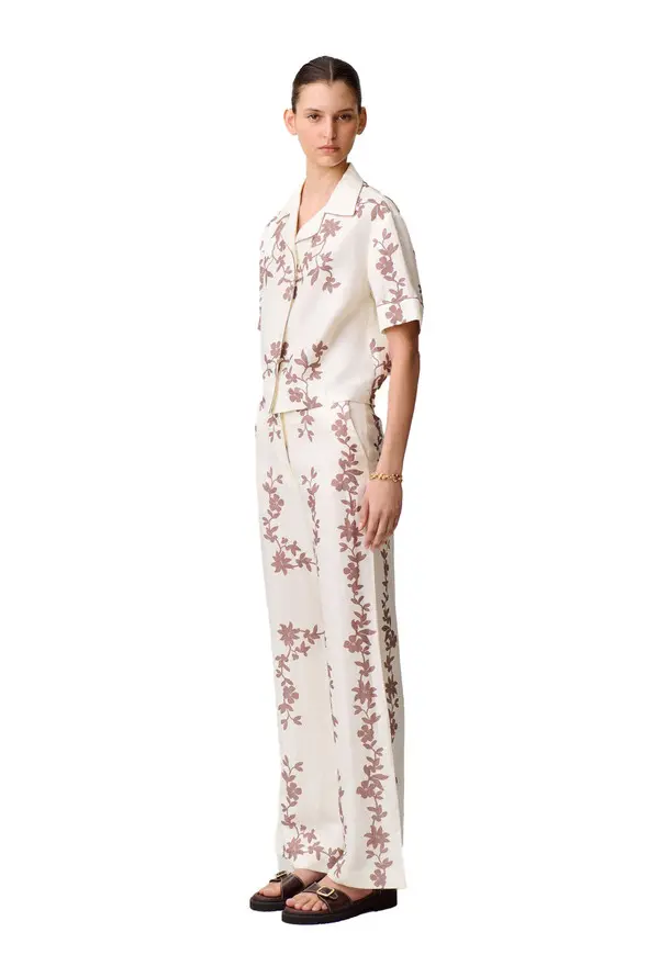 Floral Wide-Leg Trousers 2 Image