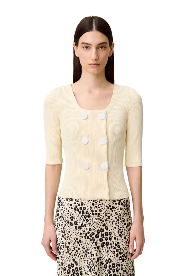 Round Neck Knitted Cardigan 3 Image