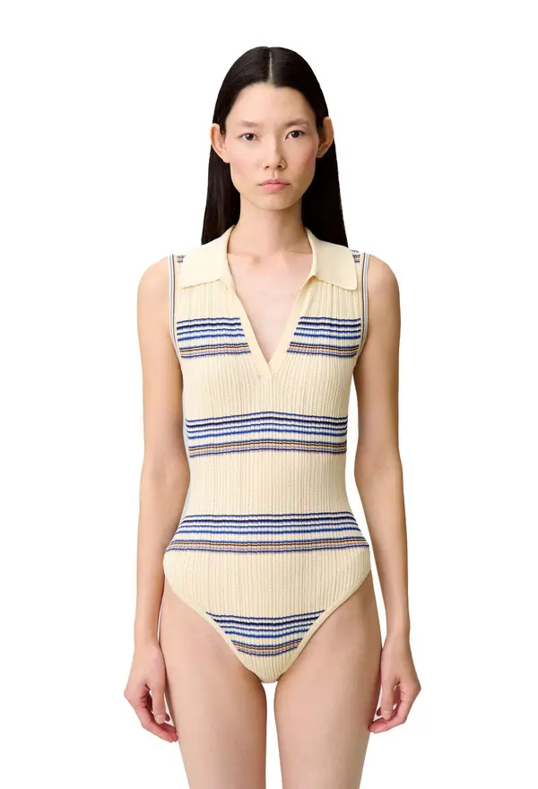 Sleeveless Knitted Bodysuit 2 Image