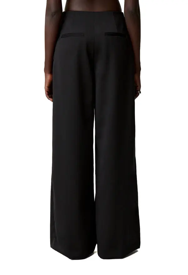 Wide-Leg Wool-Blend Trousers 1 Image