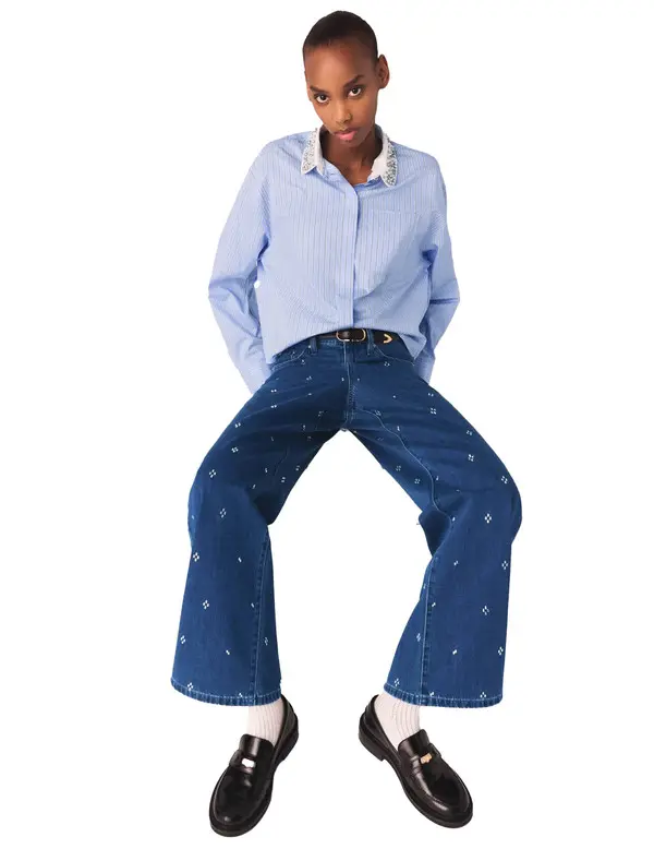 Wide Jeans With Rhinestones 3 Image