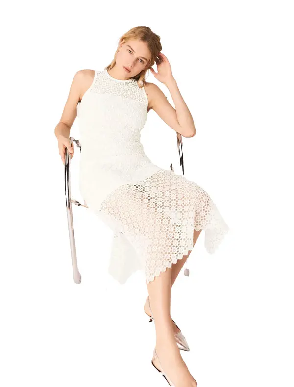 Rhinestone Crochet Maxi Dress 4 Image