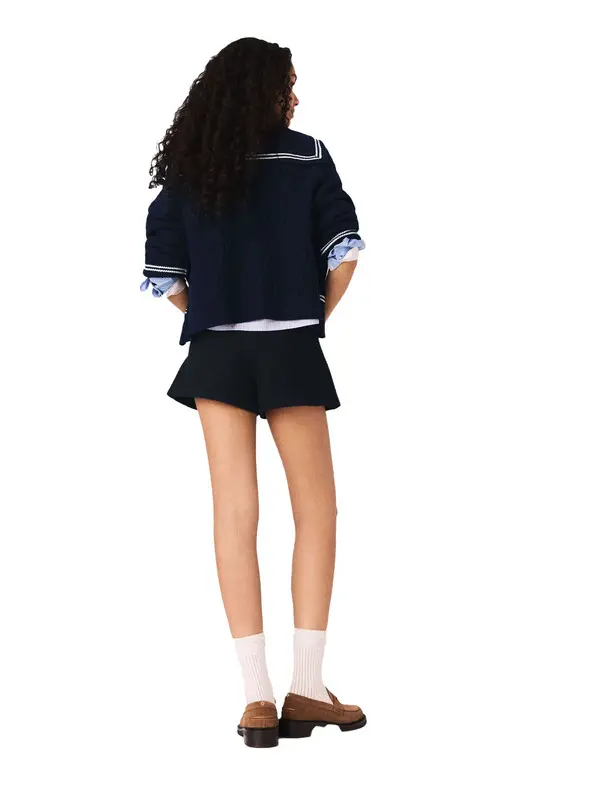 Tweed Shorts With Denim Details 1 Image