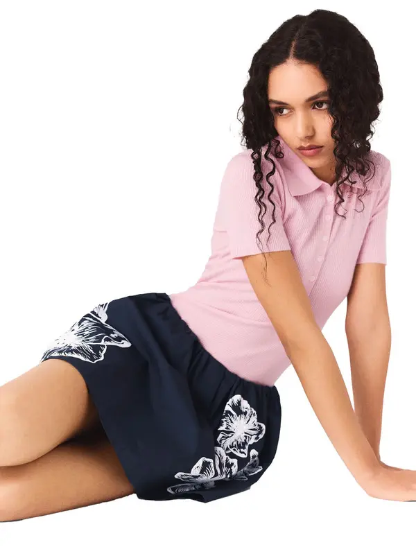 Short Cotton Skirt with Print 2 Image