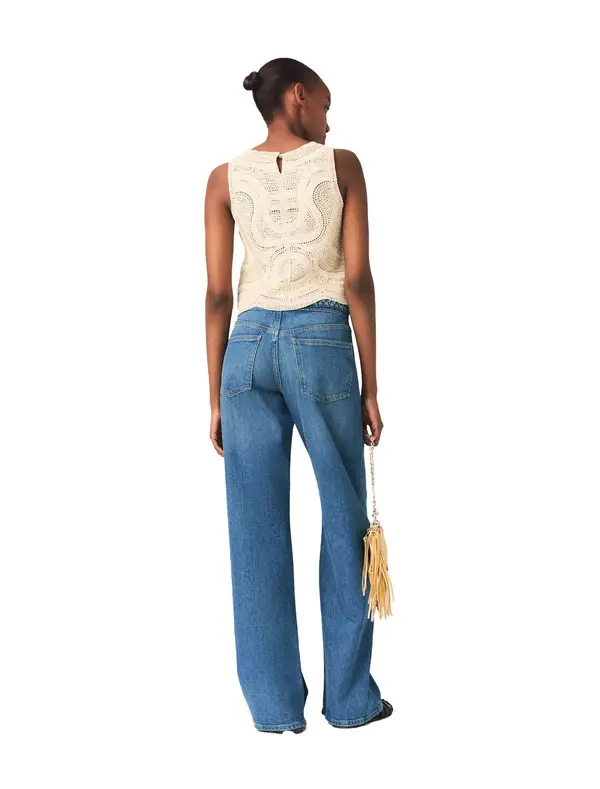 Sleeveless Crochet-Knit Top 2 Image