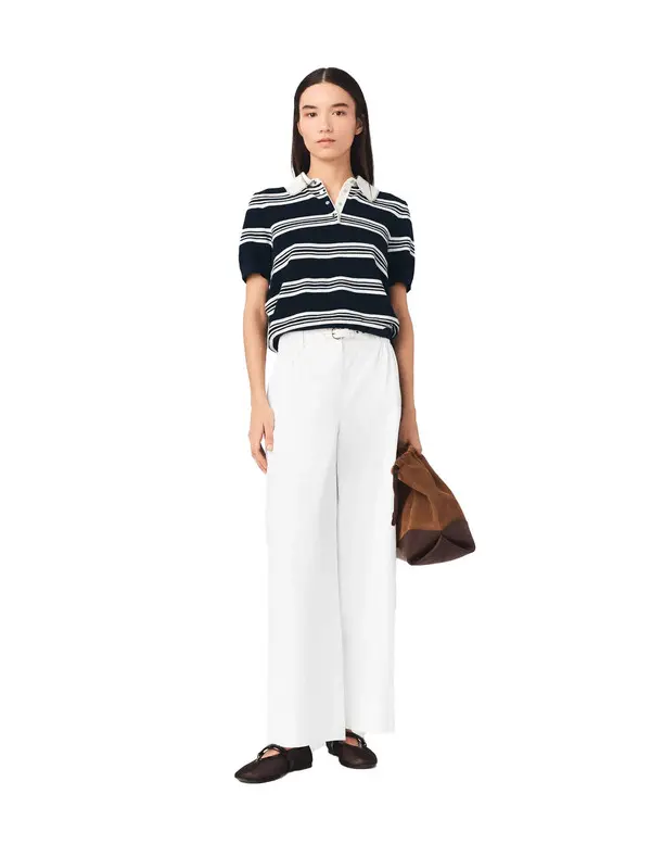 Wide-Leg Cotton Trousers 3 Image