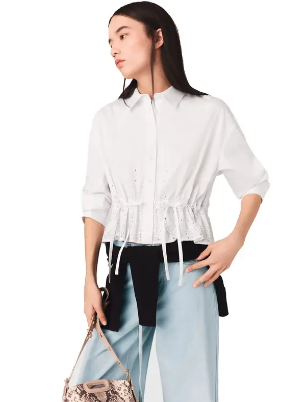 Cotton Shirt With Rhinestones 1 Image