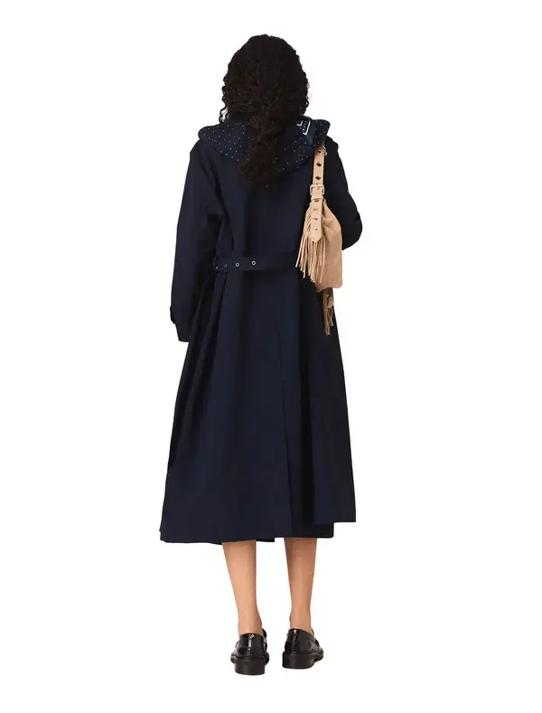 Removable Rhinestone-Hood Trench Coat 2 Image