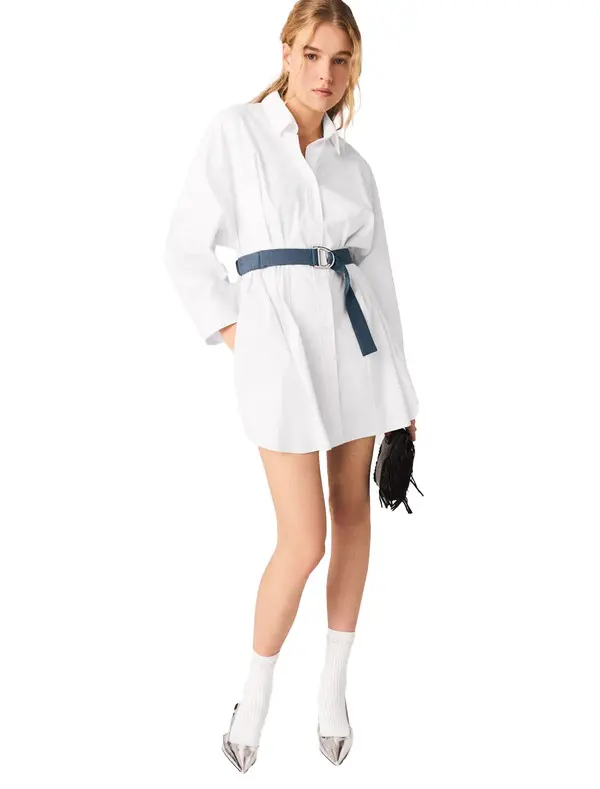 Shirt Dress With Contrast Belt 3 Image