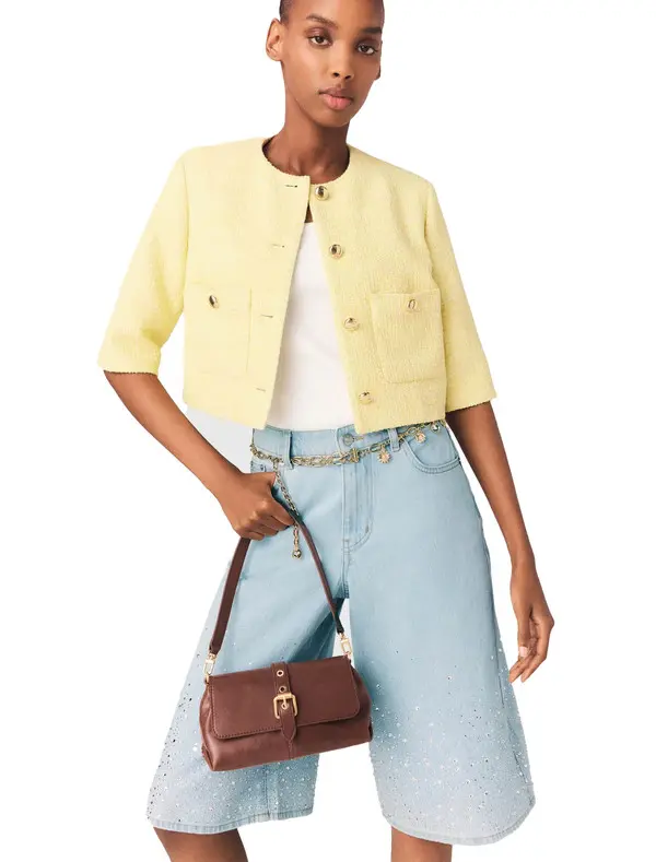 Short-Sleeved Tweed Jacket 3 Image