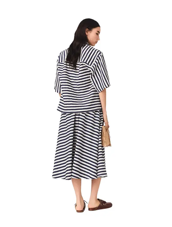 Linen-Blend Midi Skirt 2 Image