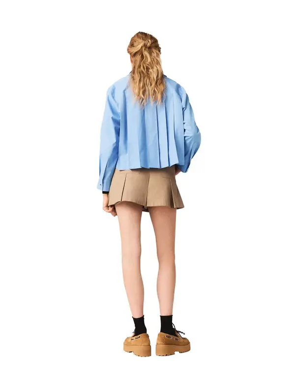 Pleated Cotton Shorts 2 Image