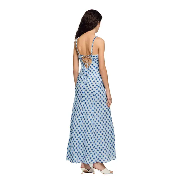 Gingham Linen Maxi Dress 2 Image