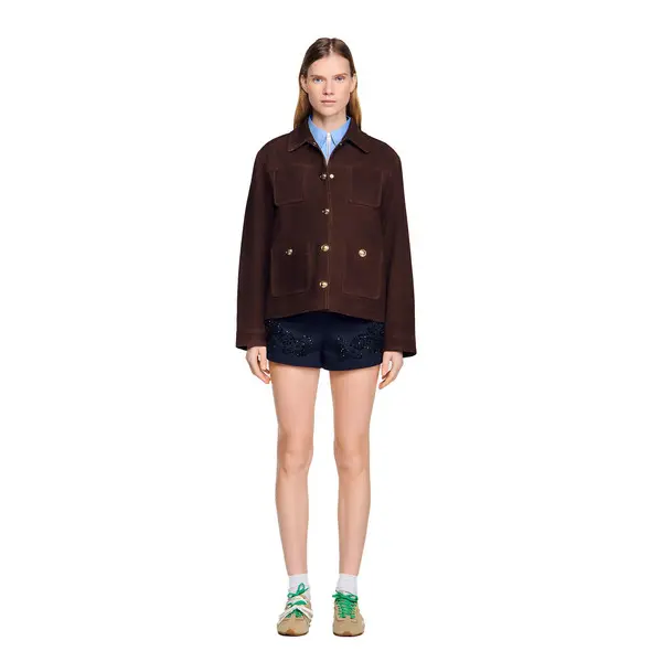 Straight-cut Suede Jacket 3 Image