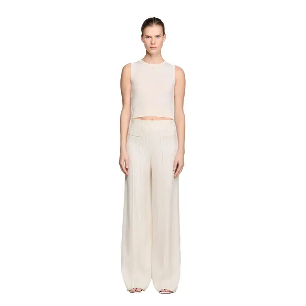 Striped Wide Leg Trousers 2 Image