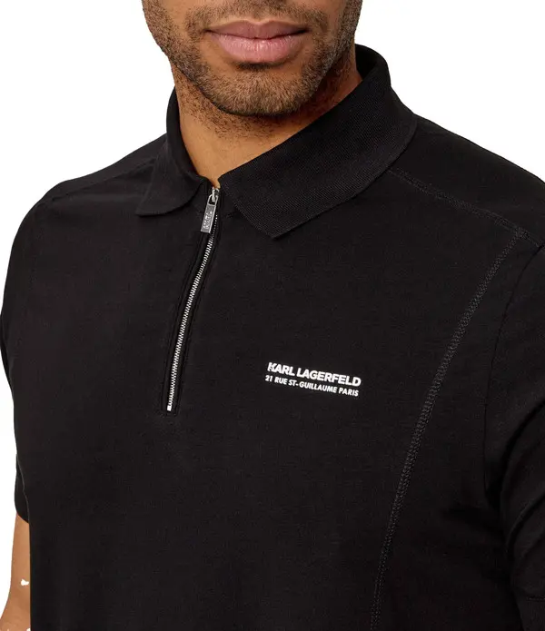 Regular Fit Short Sleeve Polo with Zip 1 Image