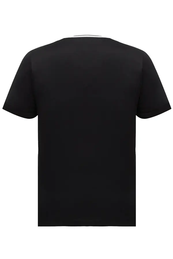 V-Neck Logo Trim Short Sleeve T-Shirt 1 Image