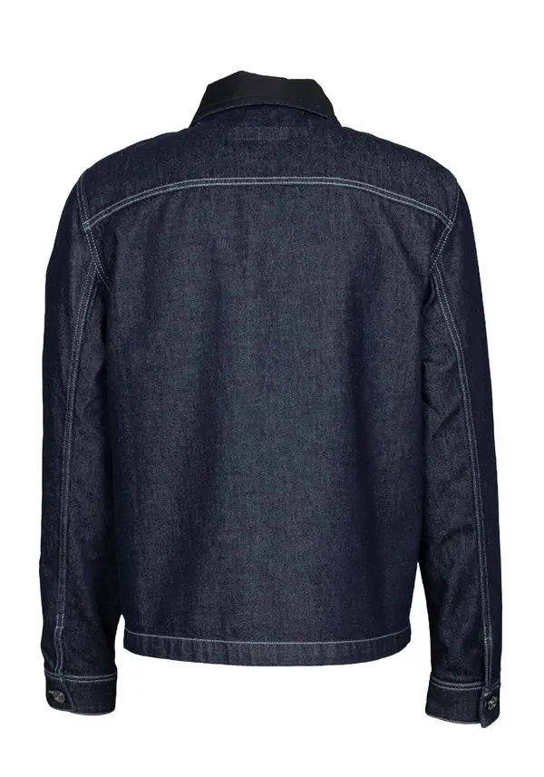 Leather Racer Jacket with Quilted Shoulder Detail 1 Image