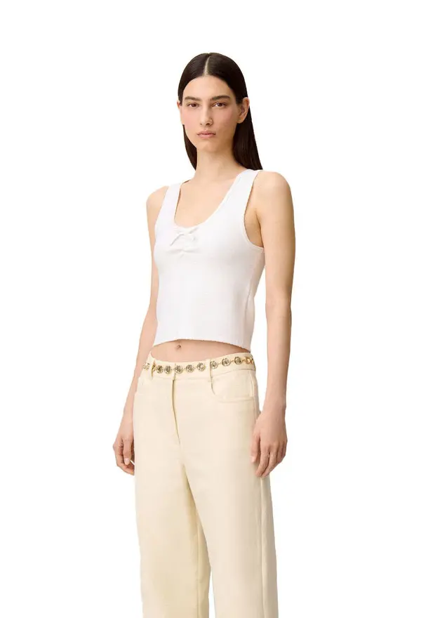 Cropped Top With Criss-Cross Ties 1 Image