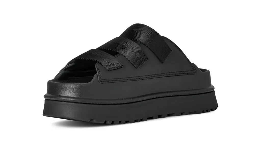 Golden Glow Platform Triple Straps Slide 4 Image