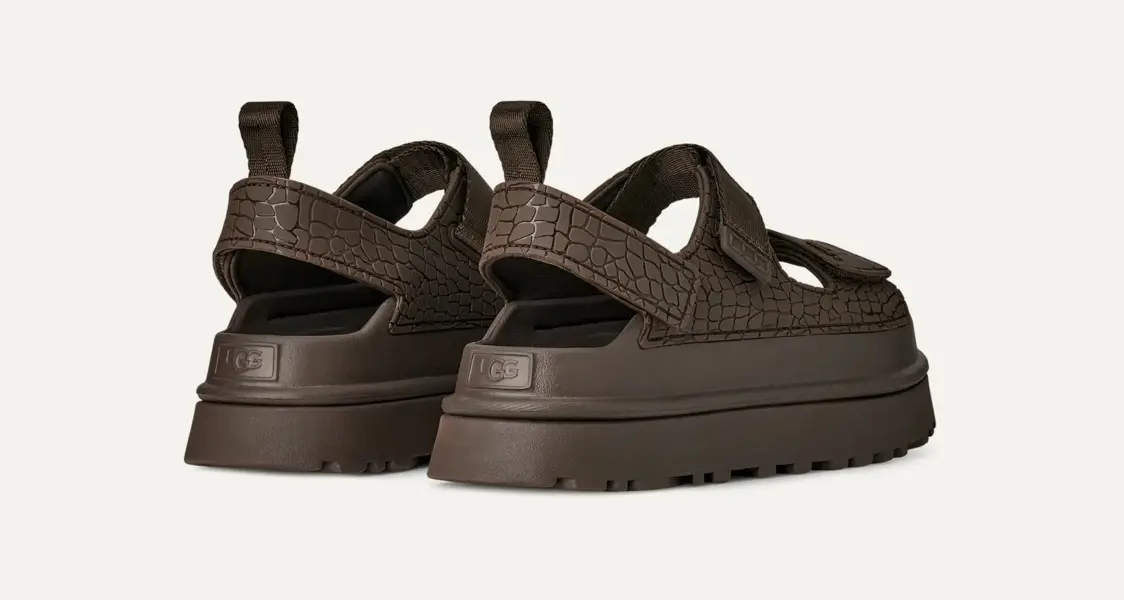 Golden Glow Embossed Croc Sandals 4 Image