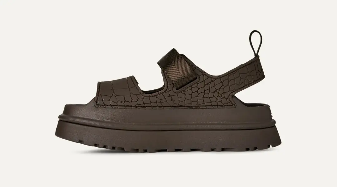 Golden Glow Embossed Croc Sandals 5 Image