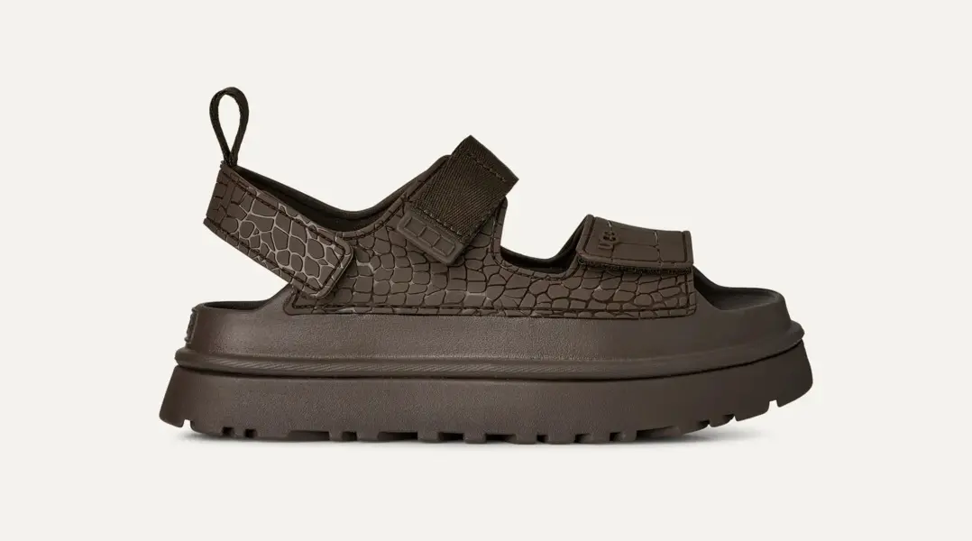 Golden Glow Embossed Croc Sandals 6 Image