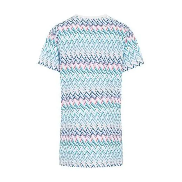 Kids Girls Cotton Zig Zag Trim Short Sleeve Dress 1 Image