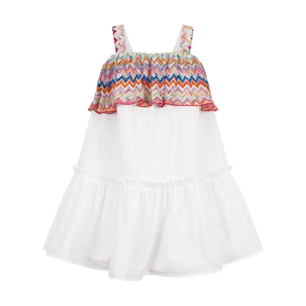 Sleeveless Zig Zag Trim Cotton Dress 1 Image