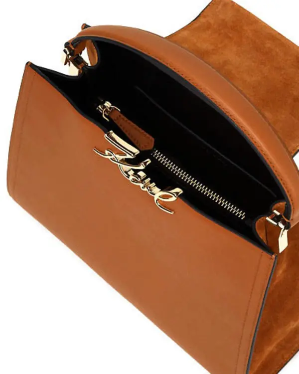 K/Signature Suede& Leather Top Handle Bag 1 Image