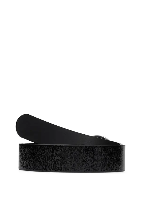 Round Buckle Leather Belt 2 Image