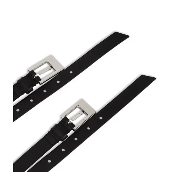 Double-Buckle Leather Belt 1 Image