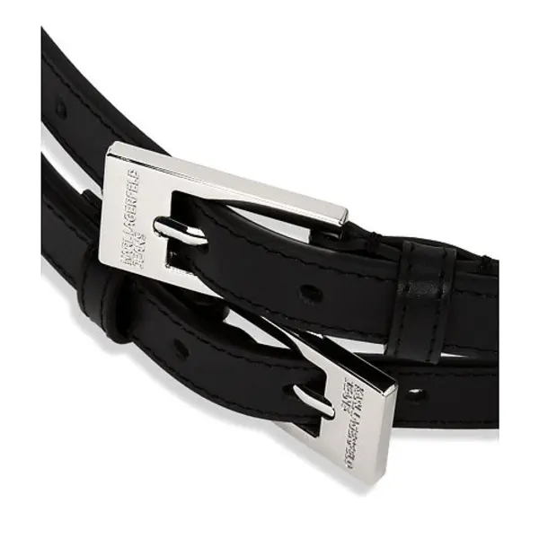 Double-Buckle Leather Belt 3 Image