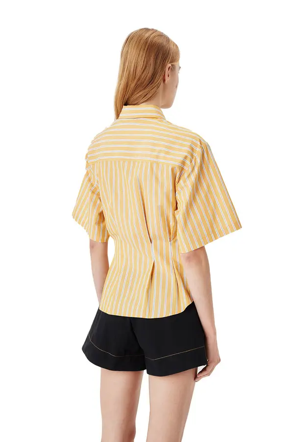 Wrap Striped Short Sleeve Shirt 1 Image
