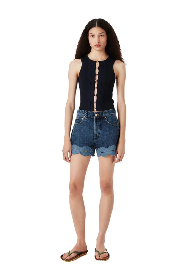 Openwork Sleeveless Knit Top 3 Image