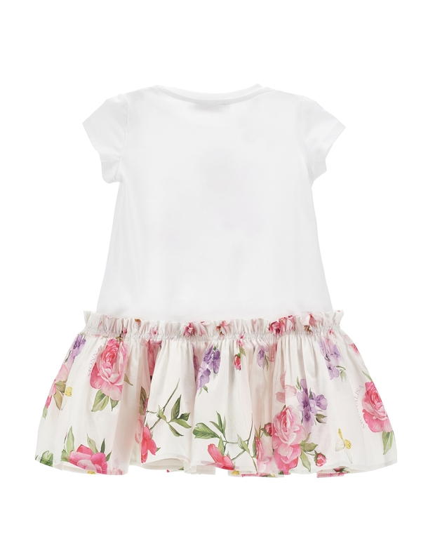 Kids Girls Gingham Bow & Rose Ruffle Dress 1 Image