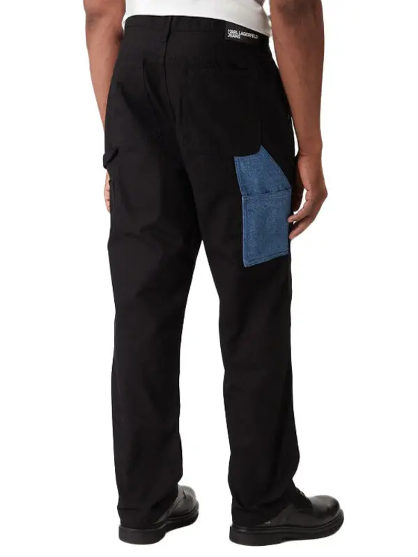 High Waist Carpenter Pants with Denim Pockets 3 Image