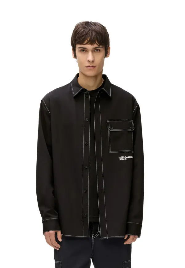 Contrast Stitch Long Sleeve Shirt 4 Image