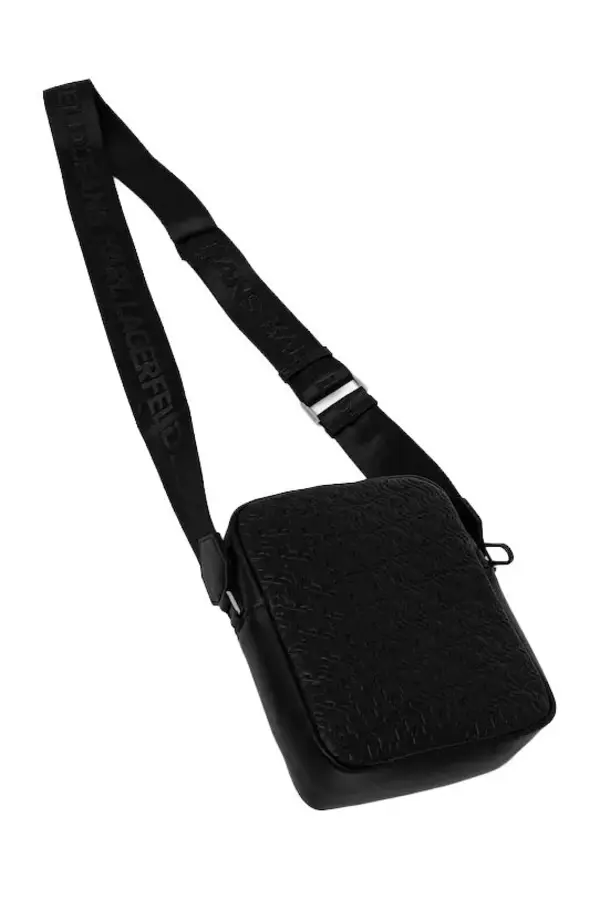 Leather Monogram Embossed Messenger Bag 3 Image