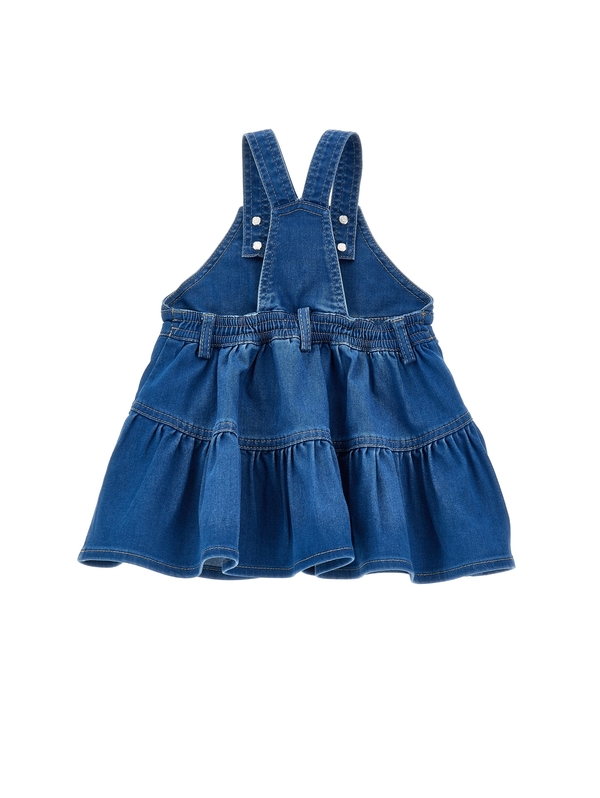 Kids Baby Girl Floral Embroidered Denim Overalls 2 Image