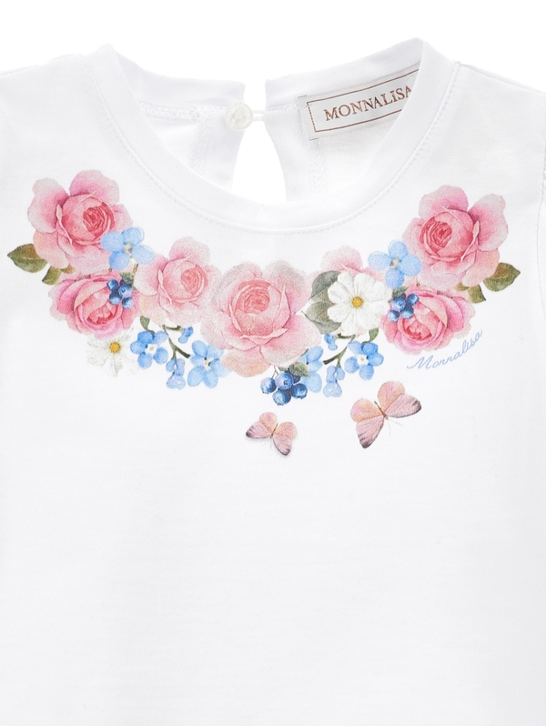Short Sleeve T-shirt with Flower Prints 1 Image