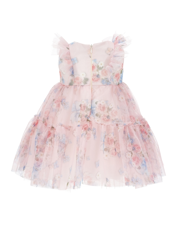 Floral Tulle Dress Embellished with Ruffles 1 Image