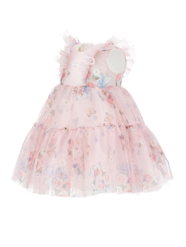 Floral Tulle Dress Embellished with Ruffles 2 Image