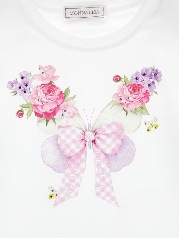 Kids Girls Butterfly Print Short Sleeve T-shirt 1 Image