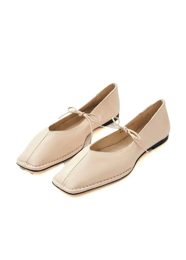 Sway Leather Ballerina with Bow Closure 2 Image