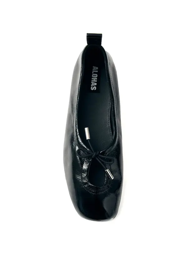 Rosalind Patent Black Leather Ballerina 1 Image
